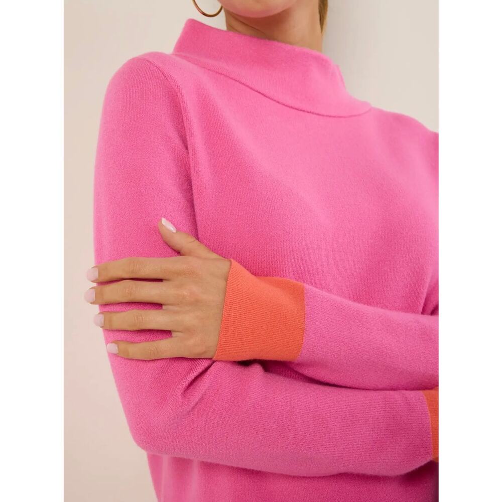 Avara Women’s Crew Neck Janine Sweater Pink Orange Medium